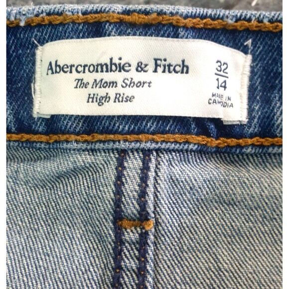 Abercrombie & Fitch Womens Cutoff Denim Shorts 14 High Rise Curve Mom Love - Picture 5 of 5